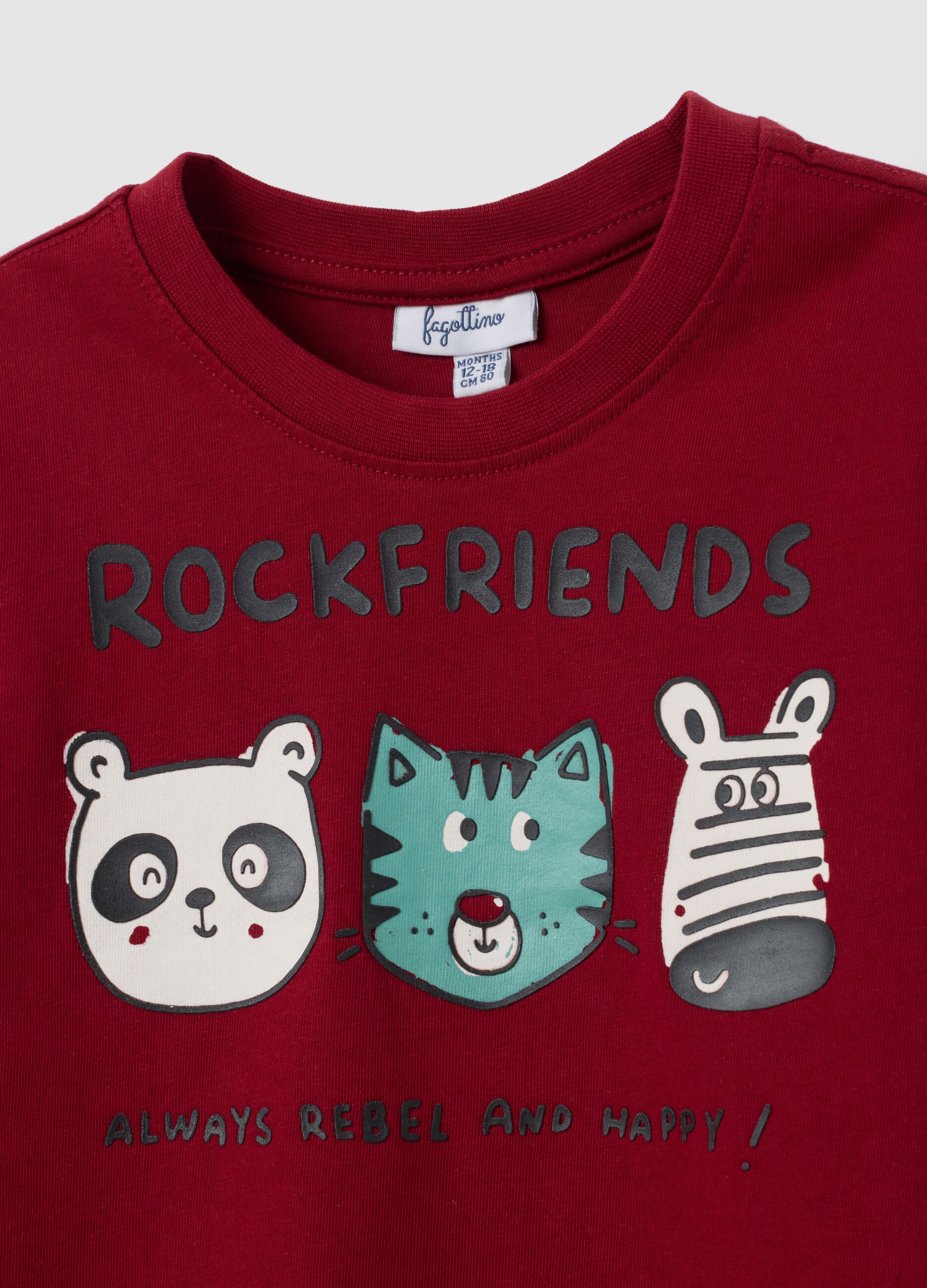 Maglia da neonato in puro cotone rosso regular fit