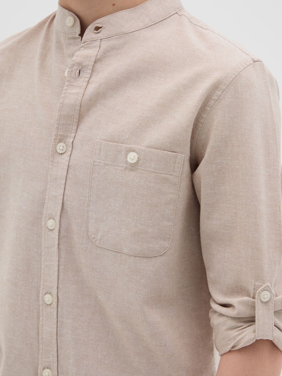 Beige Cotton and Linen Regular Shirt for Kids by OVS_2