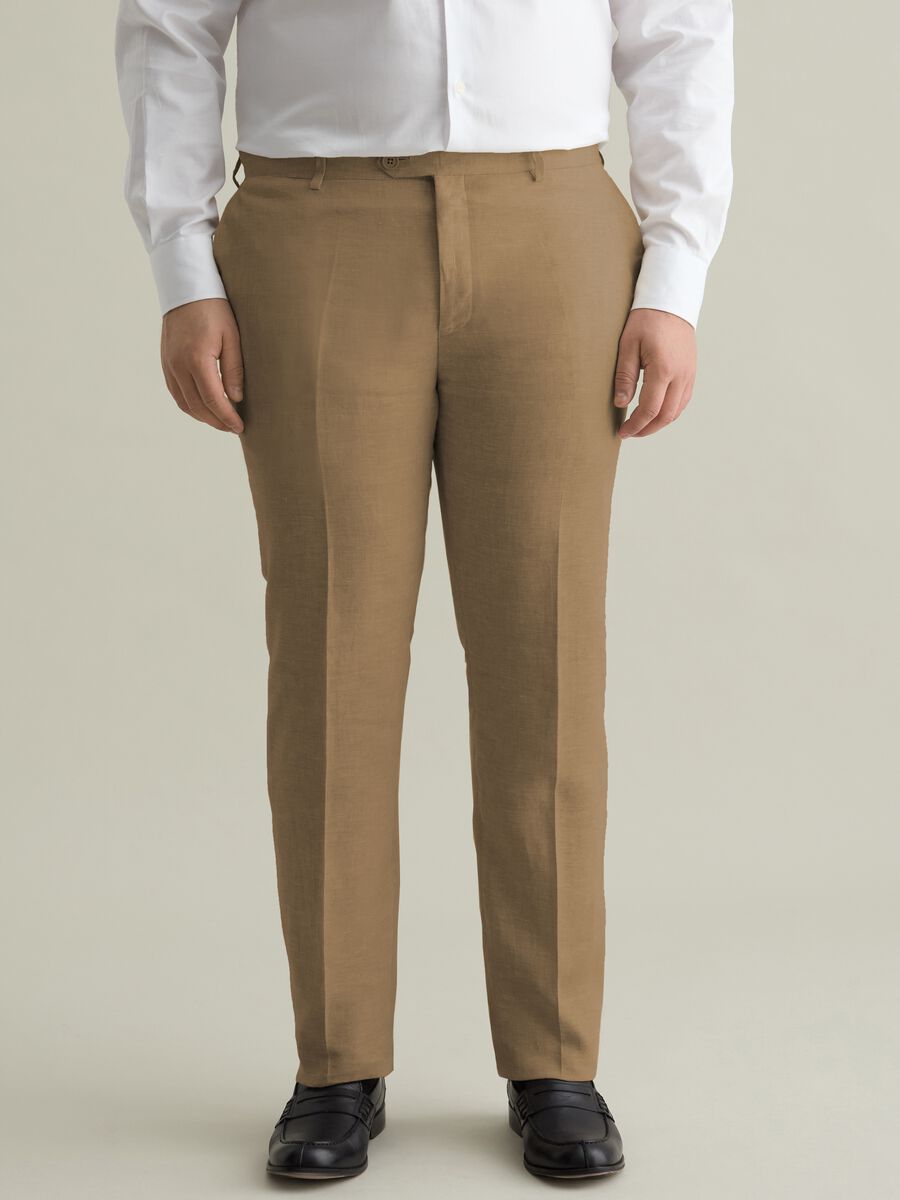 Plus Size oversized chino trousers in linen_1