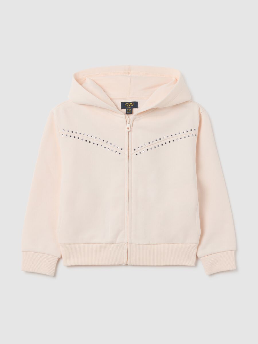 Girls' pink cotton hoodie regular fit with fringes_0
