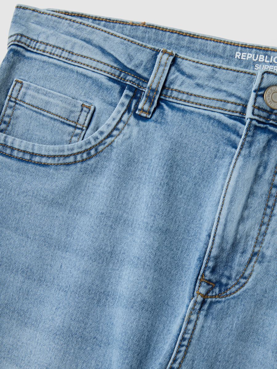 Super skinny light blue cotton blend jeans_5