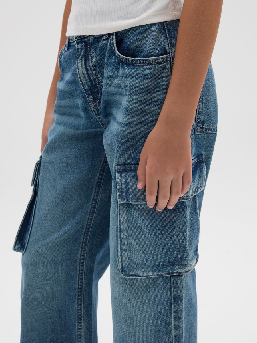 Jeans da ragazza in puro cotone denim regular fit_3