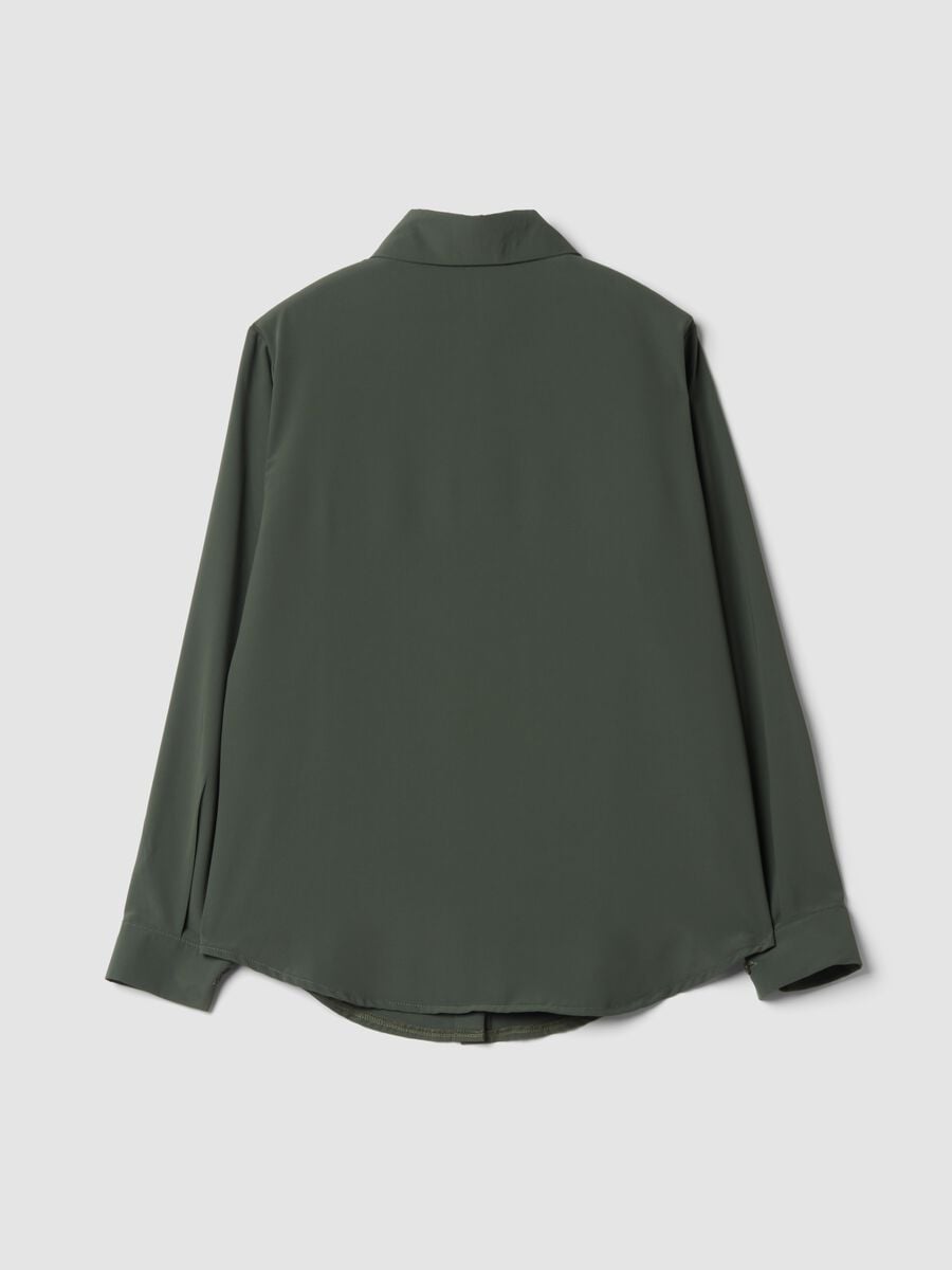 Green regular-fit shirt with classic collar_2