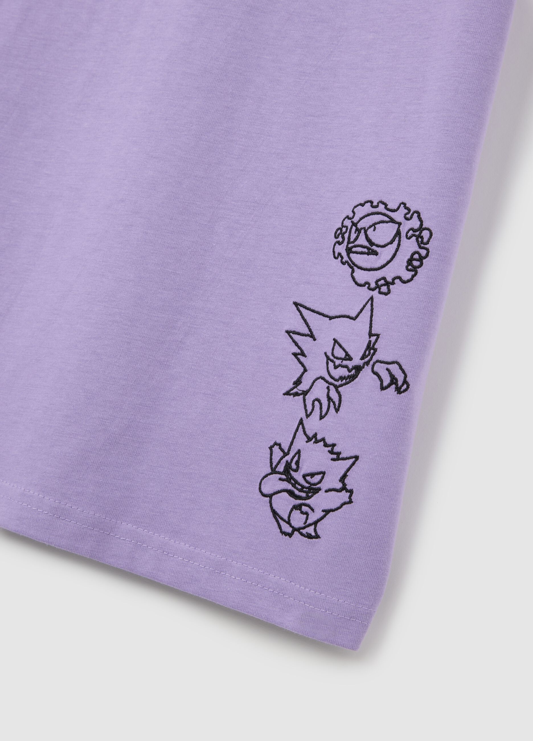 T-shirt da uomo in puro cotone viola