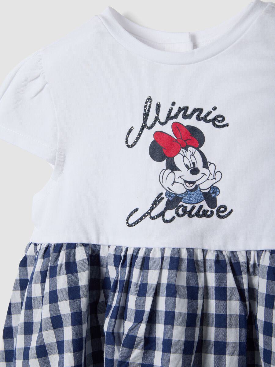 Vestito wide in cotone elasticizzato multicolor da bimba con Minnie_2