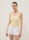Yellow ribbed stretch cotton tank top_2