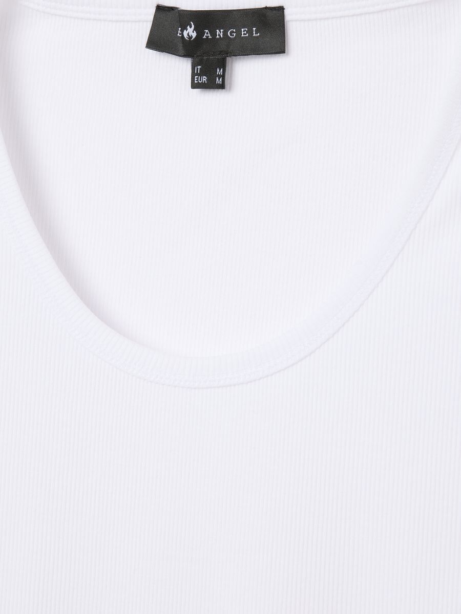 Men's white fitted stretch cotton vest_1