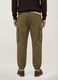 Pantaloni cargo verdi in cotone elasticizzato regular fit_3
