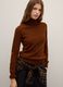 Brown pure wool roll-neck sweater regular fit_0