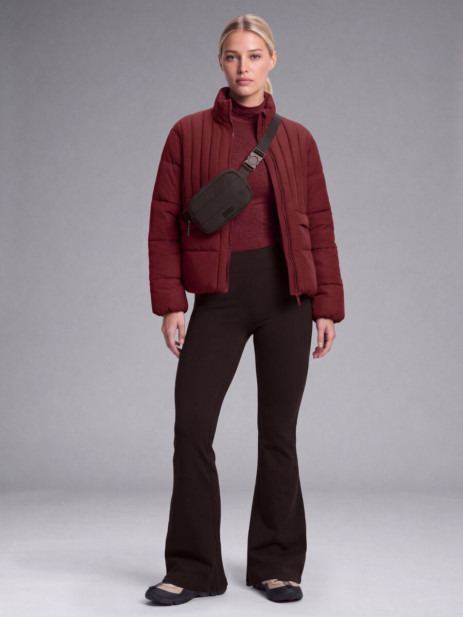 Pantaloni marroni flare in tessuto elasticizzato ALTAVIA STUDIO_1