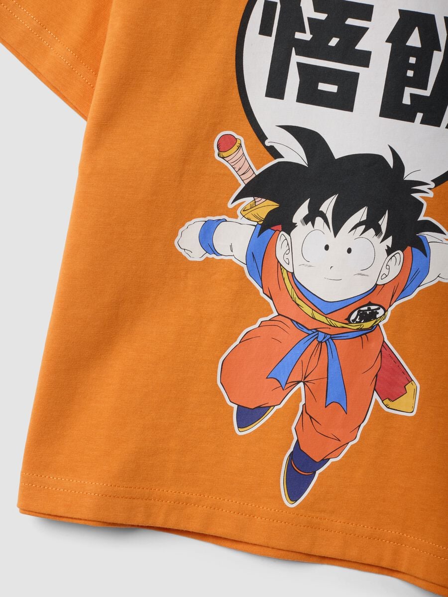 T-shirt arancione in puro cotone con stampa Dragon Ball Z per bambino_3