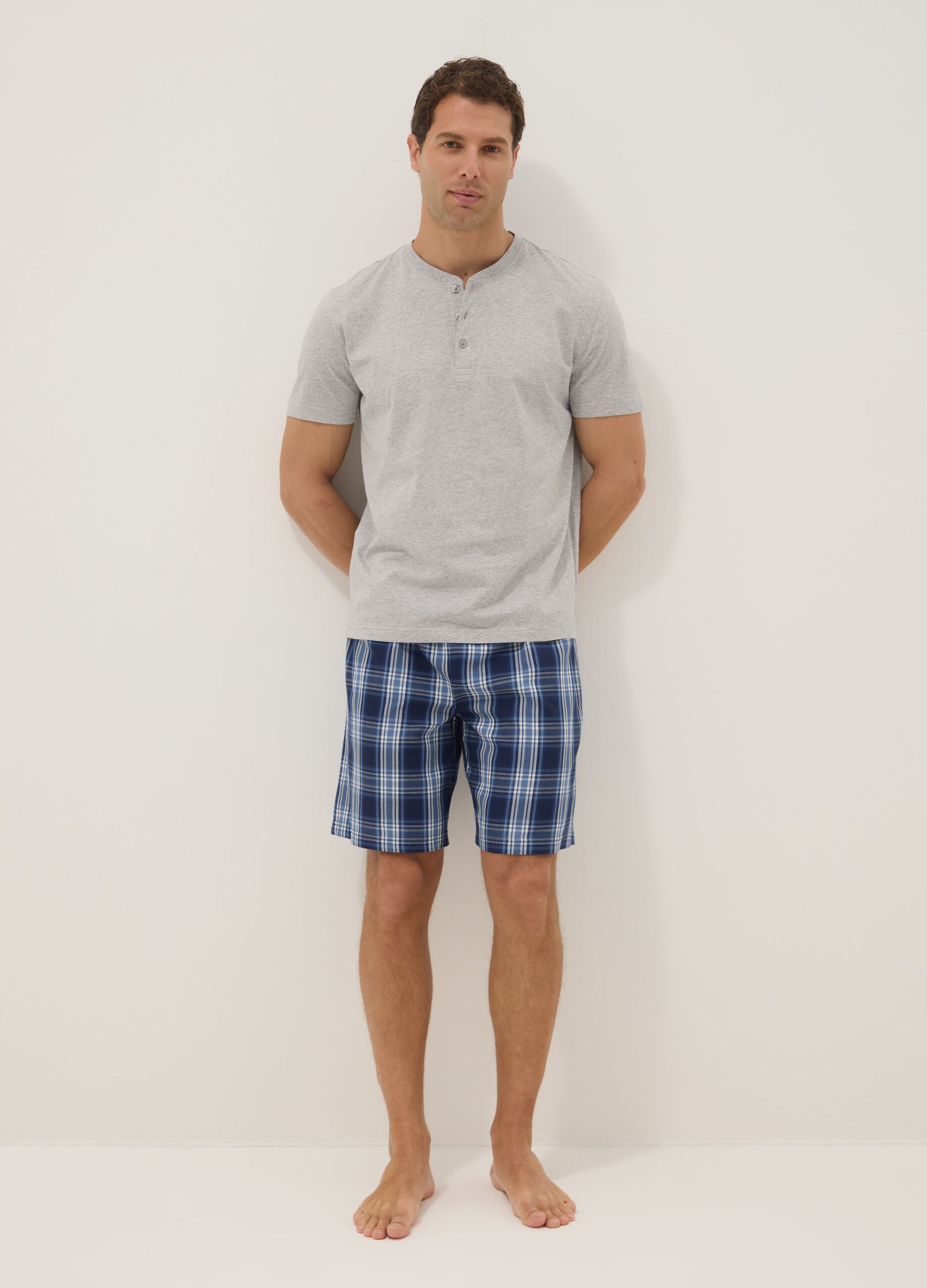 Multicolour Regular Fit Short Pyjamas in Pure Cotton