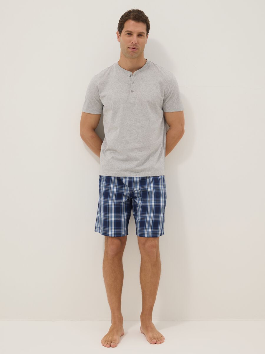 Multicolour Regular Fit Short Pyjamas in Pure Cotton_0