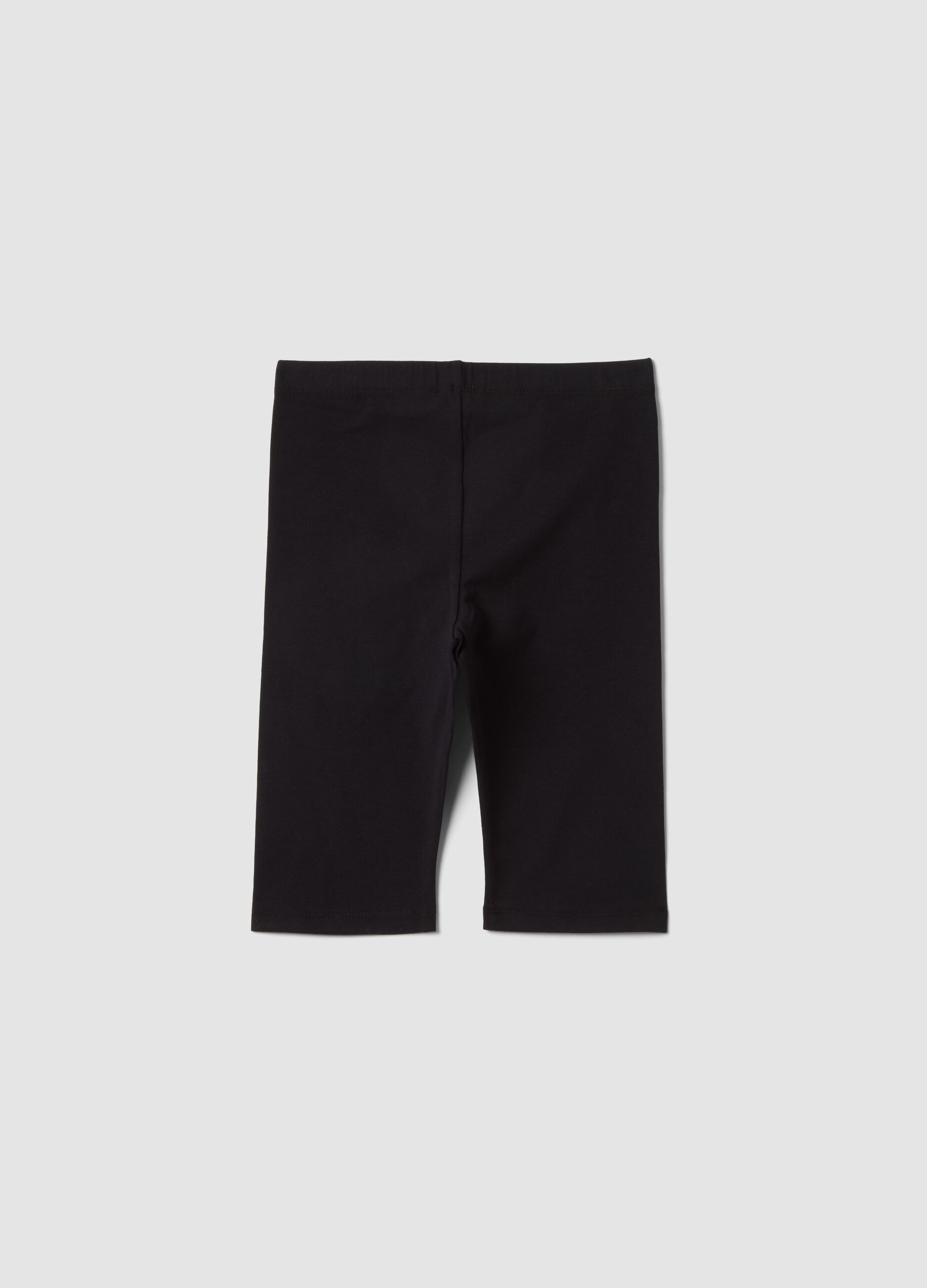 Shorts da ciclista skinny neri in cotone elasticizzato da ragazza