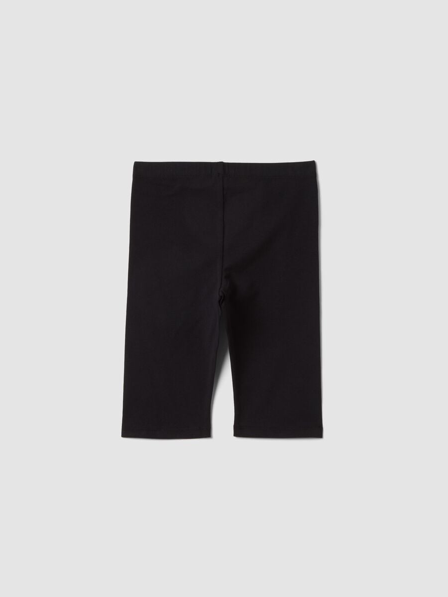 Girls&rsquo; black skinny cycling shorts in stretch cotton_4