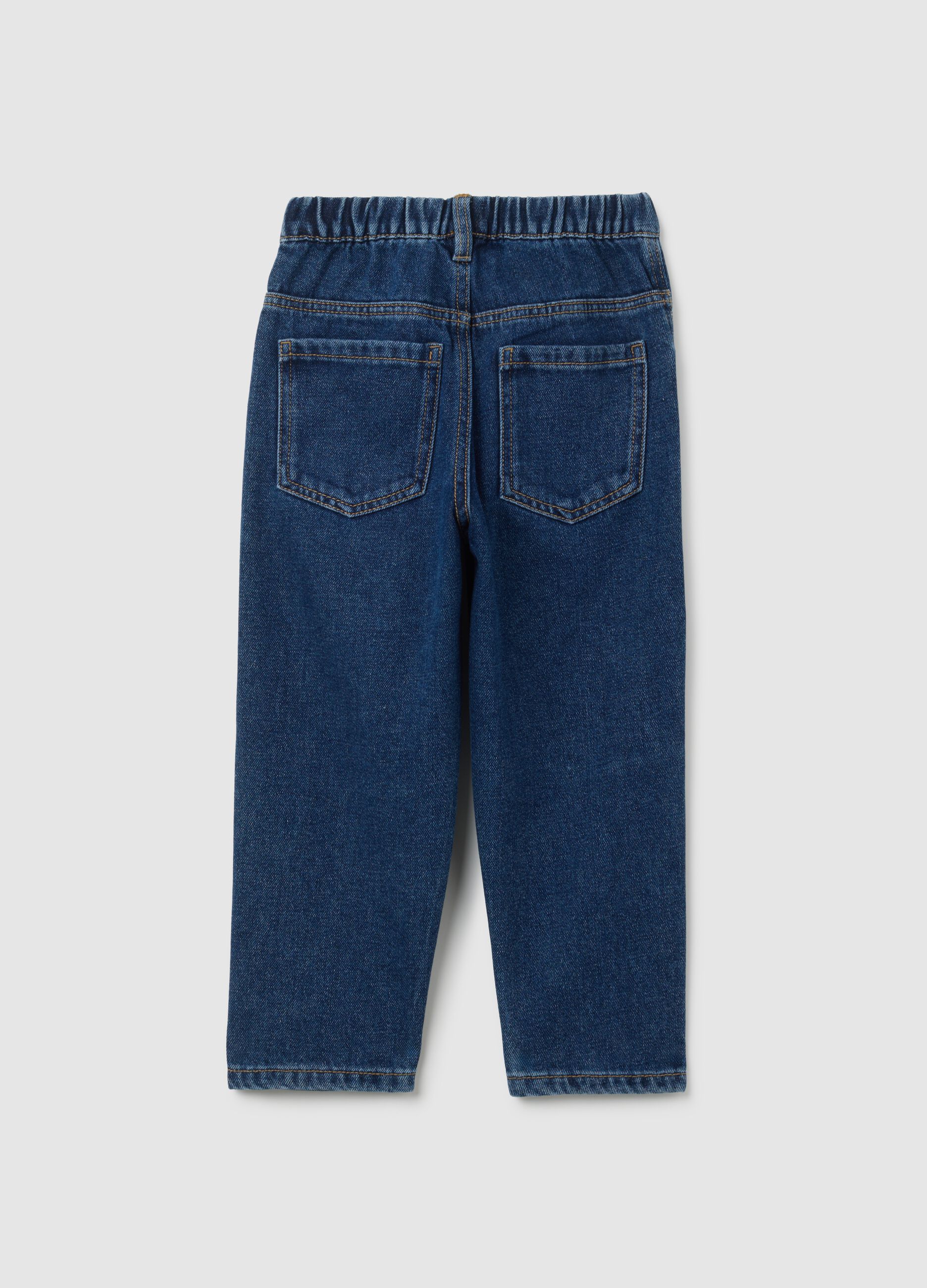 Jeans da bambino in denim blu relaxed fit