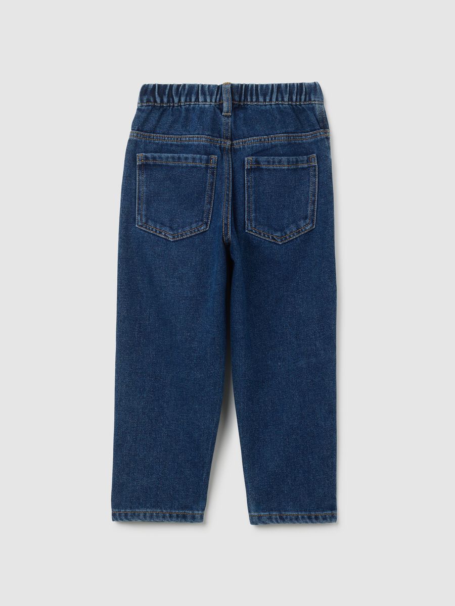 Jeans da bambino in denim blu relaxed fit_1