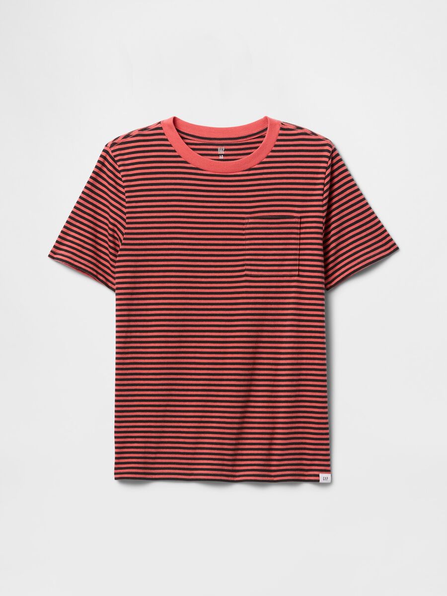 Red and black striped T-shirt with pocket_2