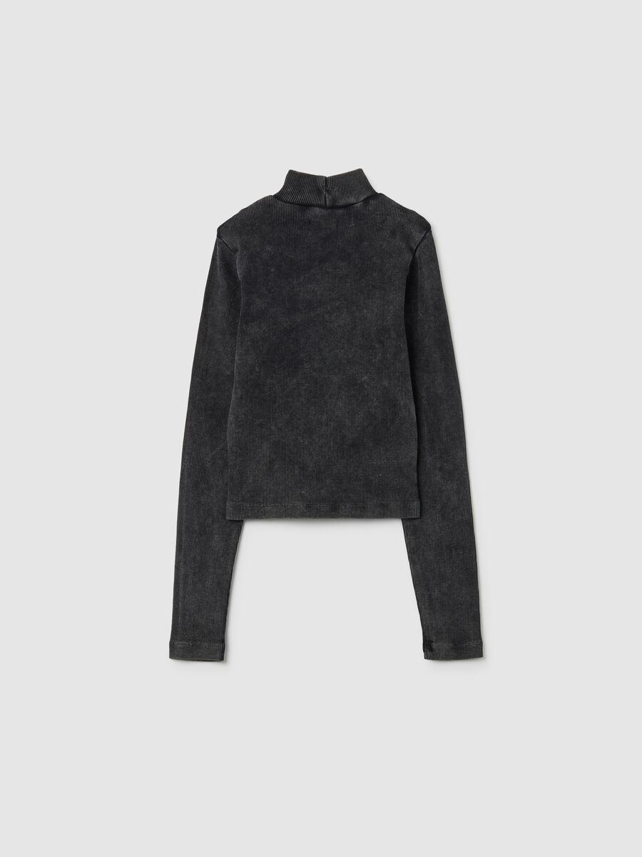 Maglia da ragazza in cotone elasticizzato grigia regular fit_1