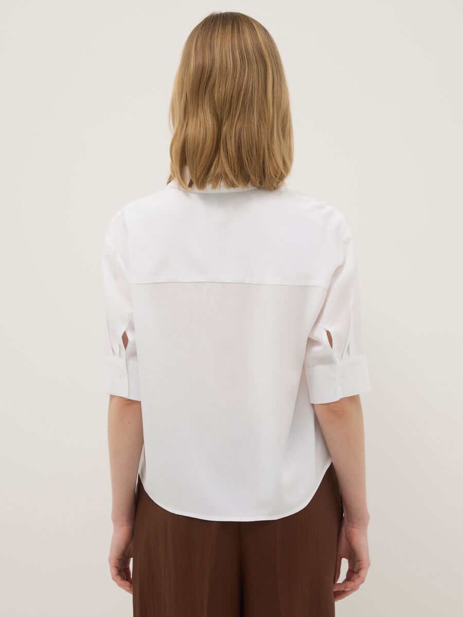 Camicia in pura viscosa bianca regular fit_2