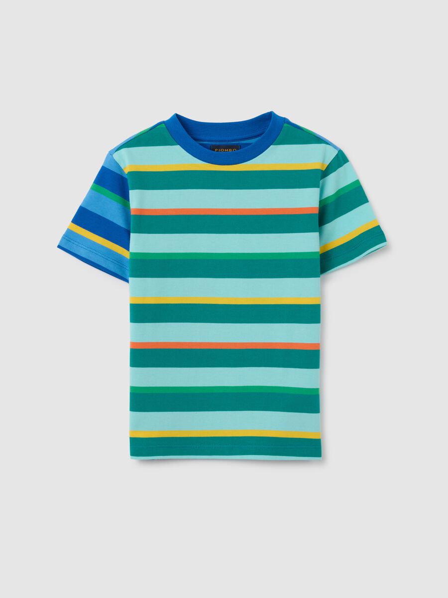 T-shirt da bambino in puro cotone multicolor regular fit_0