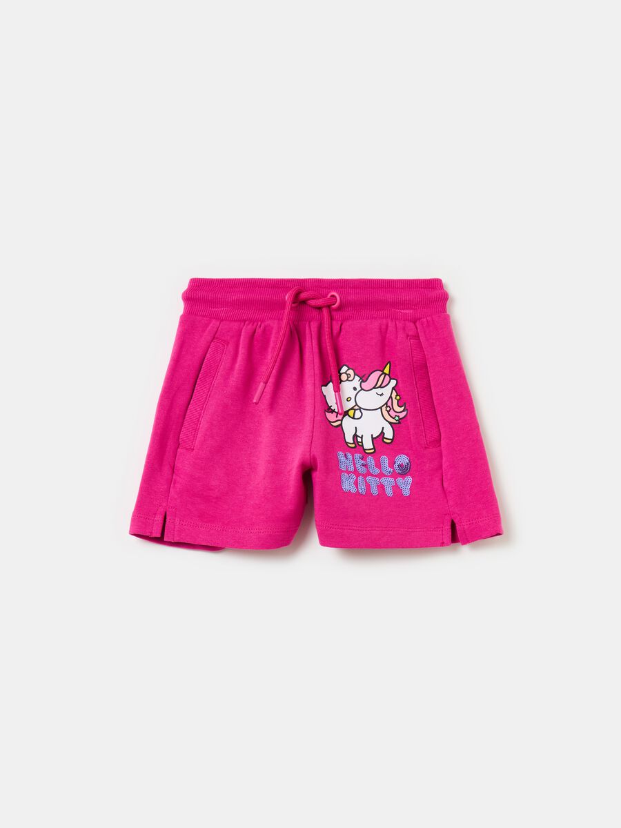 Shorts in felpa con stampa Hello Kitty_0