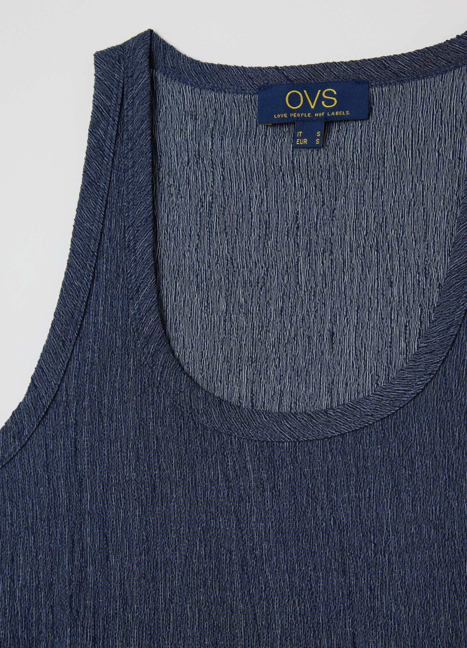 Blue Ovs Tank Top in Stretch Fabric