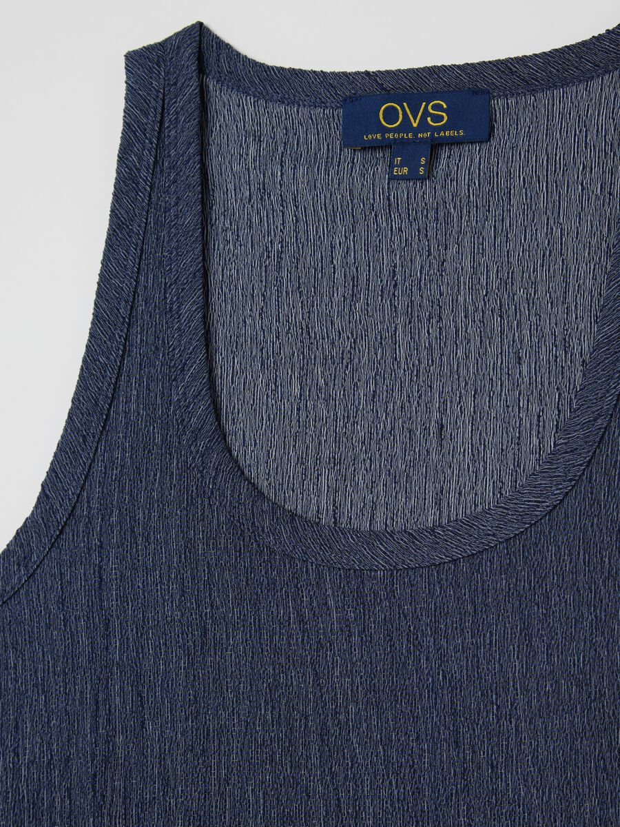 Blue Ovs Tank Top in Stretch Fabric_5