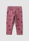 Leggings viola in misto cotone organico con fantasia animalier per bimba_0