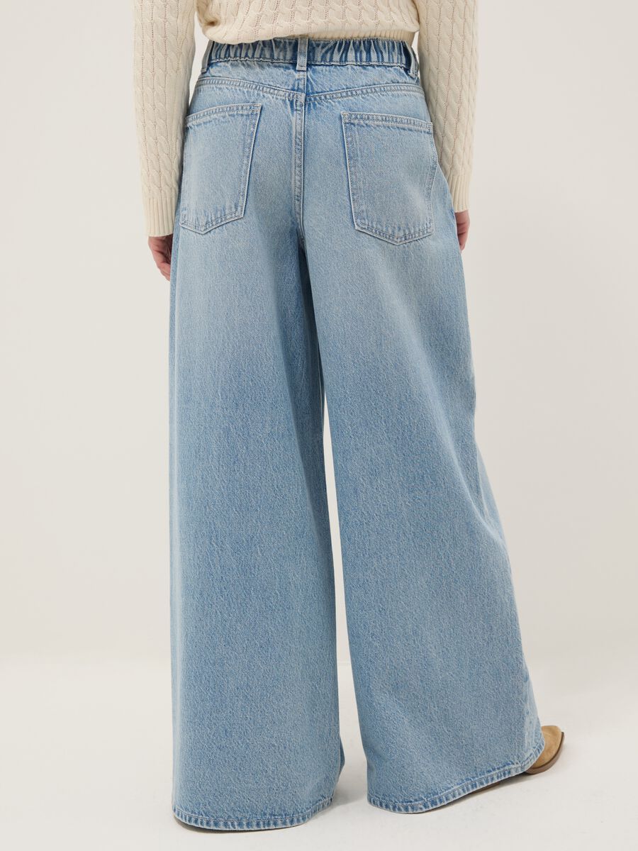 Jeans in pure blue denim cotton wide leg_2