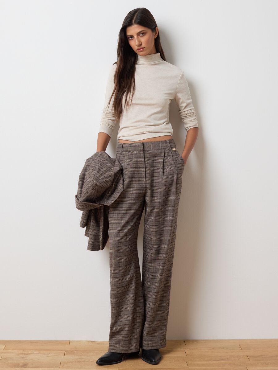 Maglia a collo alto beige regular fit_1