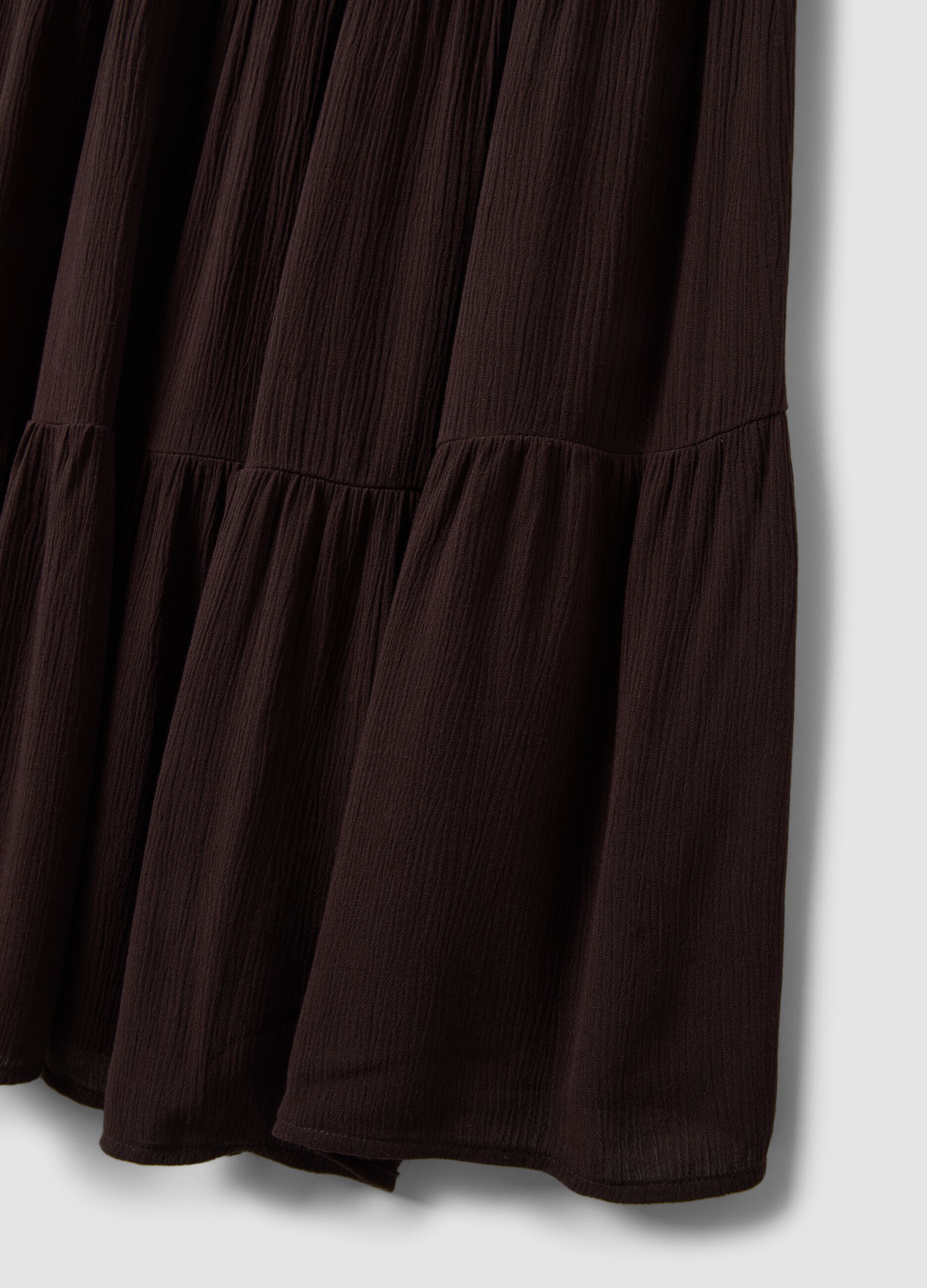 Brown maxi skirt in pure viscose