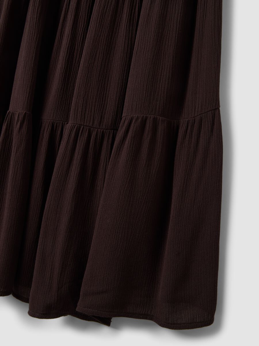 Brown maxi skirt in pure viscose_5