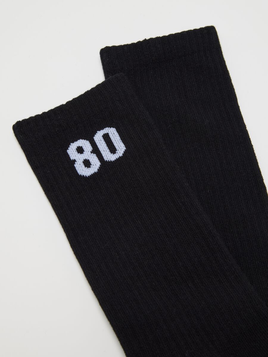 Black Cotton Blend Sports Socks Tripack_1