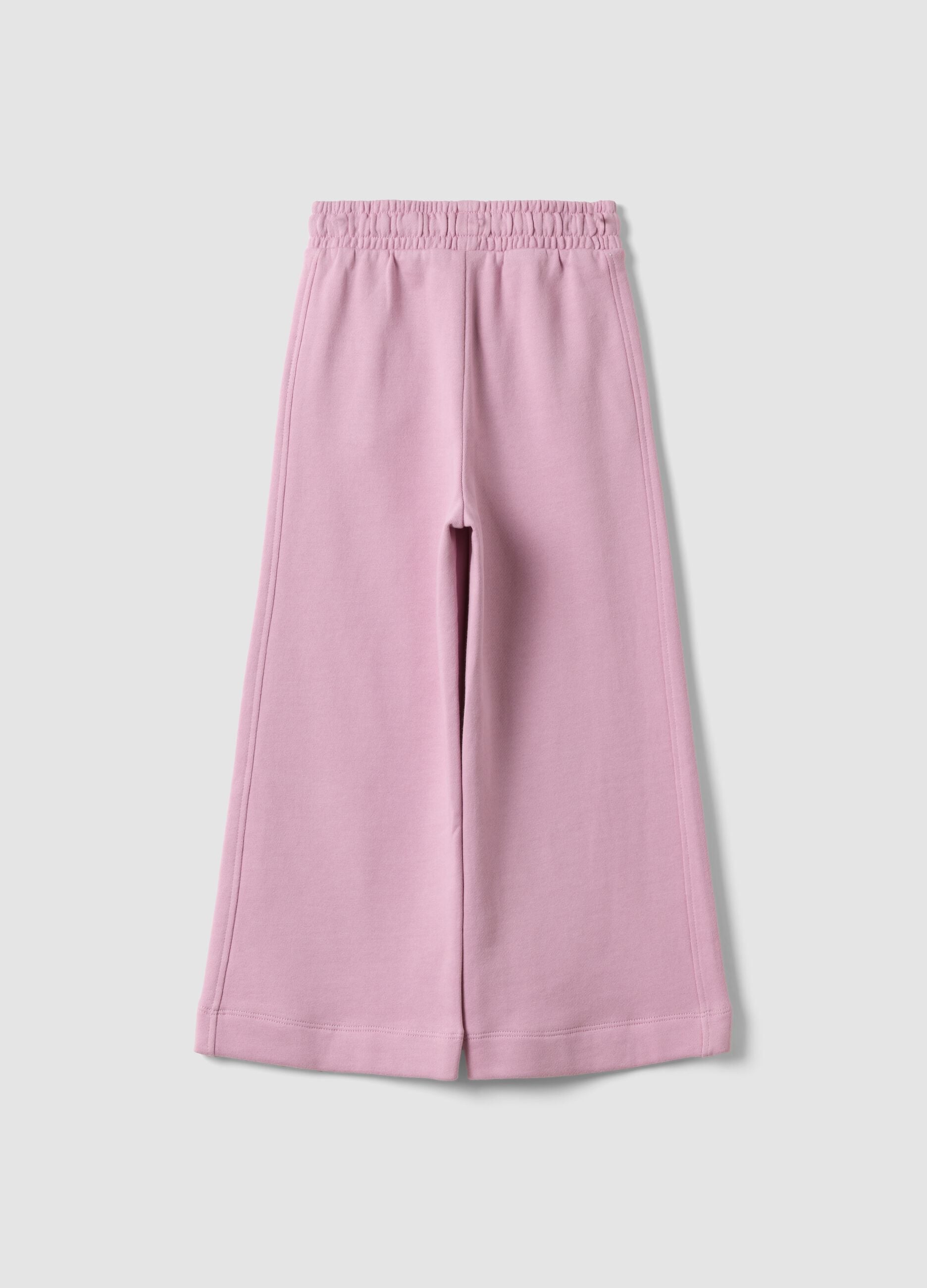Pantaloni culotte rosa in puro cotone organico per bambina