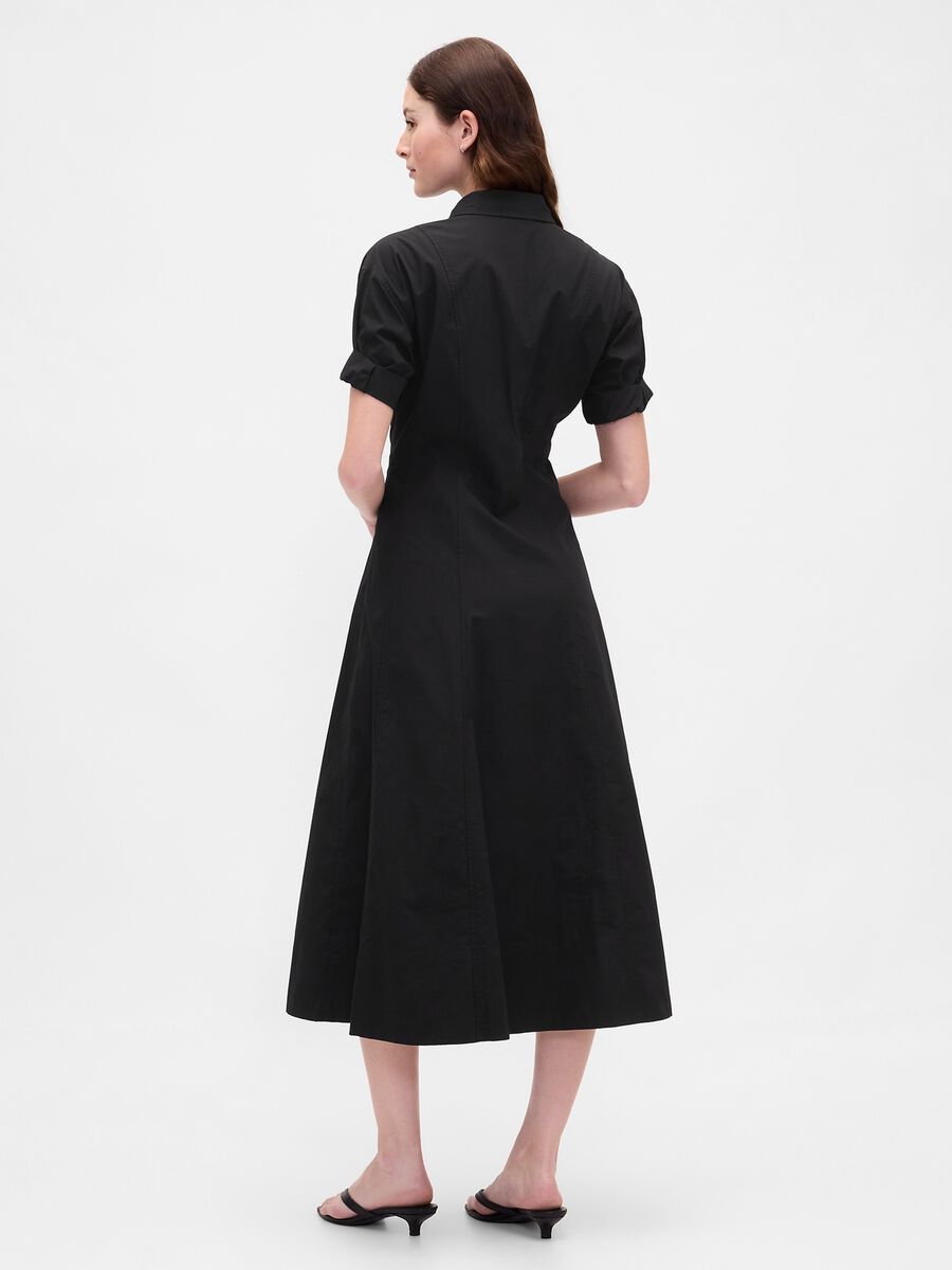Short Sleeve Black Cotton Dress_1