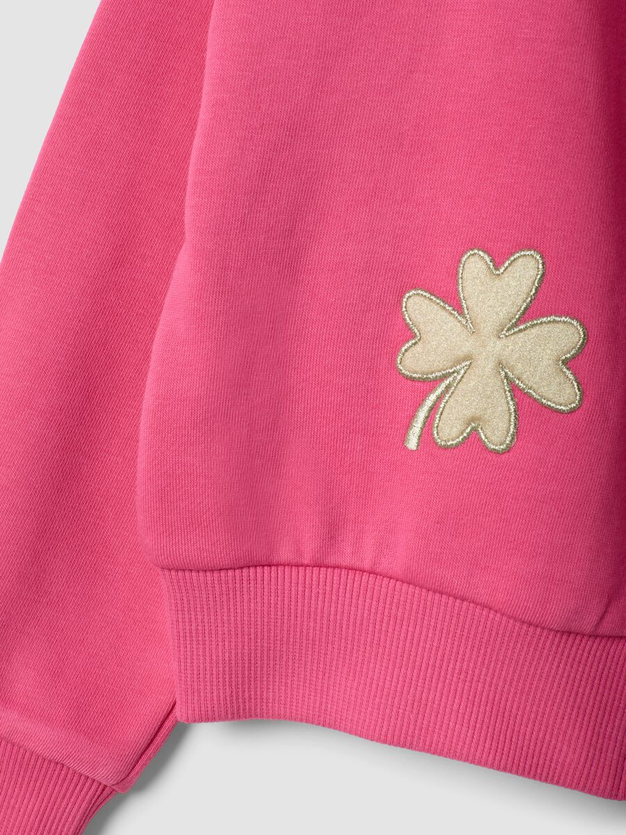 Felpa rosa in misto cotone con cappuccio e girocollo_3