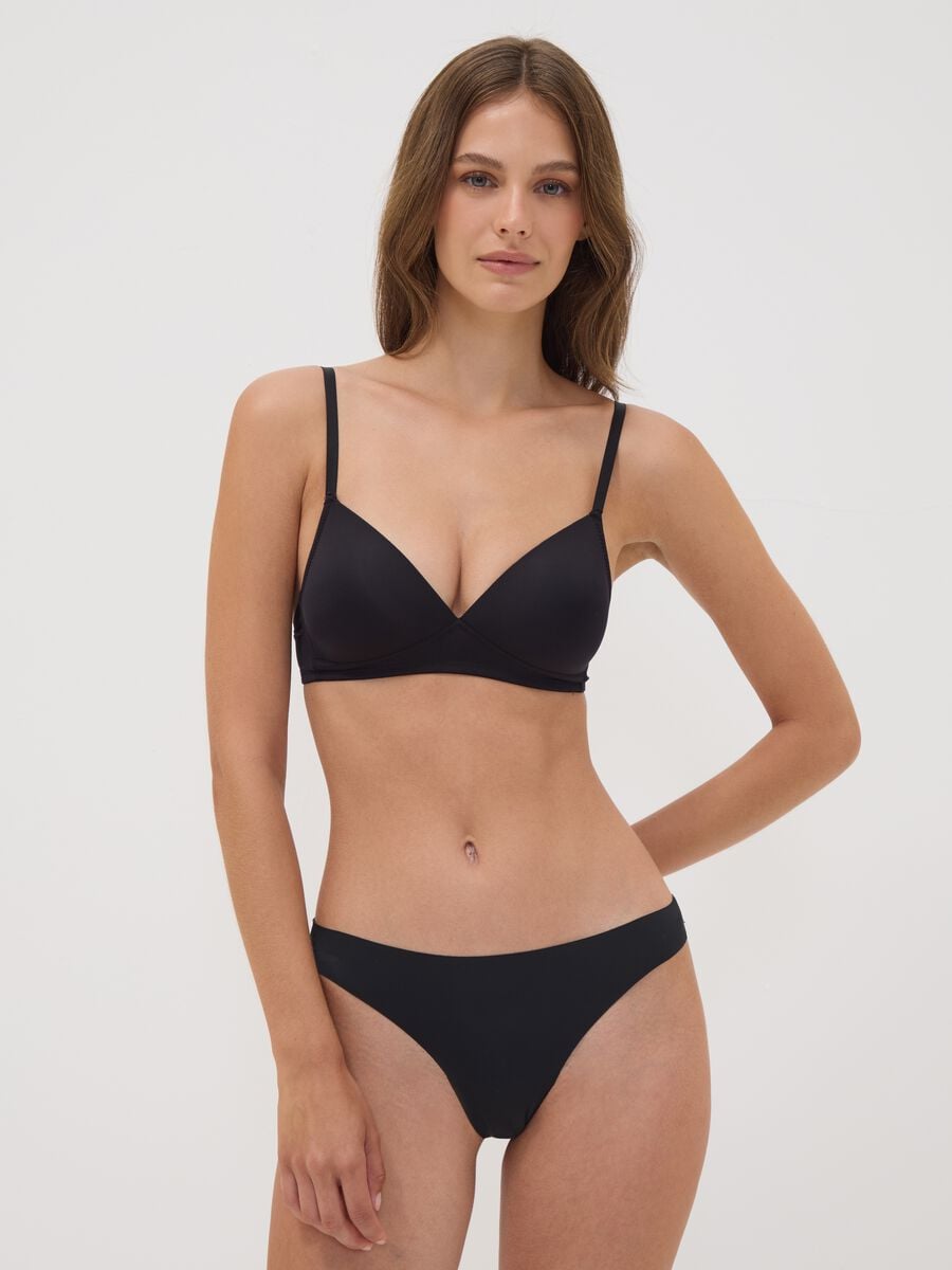 Reggiseno nero imbottito in tessuto elasticizzato_1