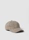 Beige wool-blend cap with patterned design_0