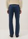 Blue stretch cotton regular fit trousers_2