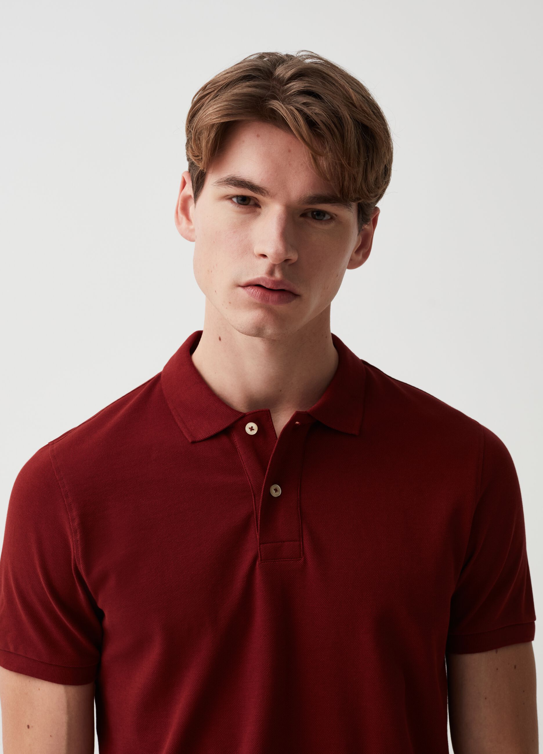 Organic cotton pique polo shirt