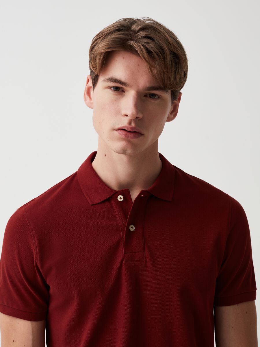 Organic cotton pique polo shirt_1