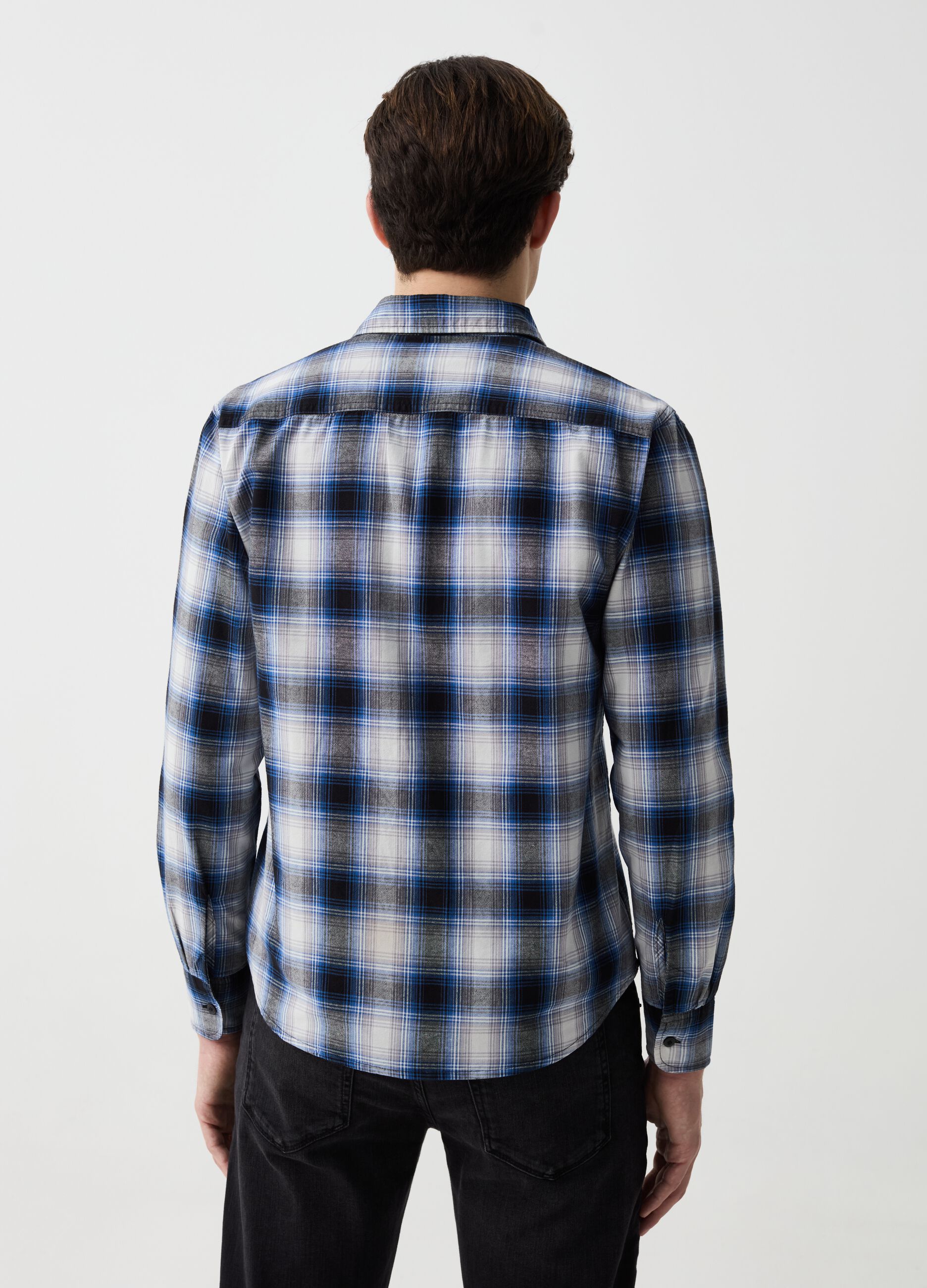 Cotton shirt with check pattern