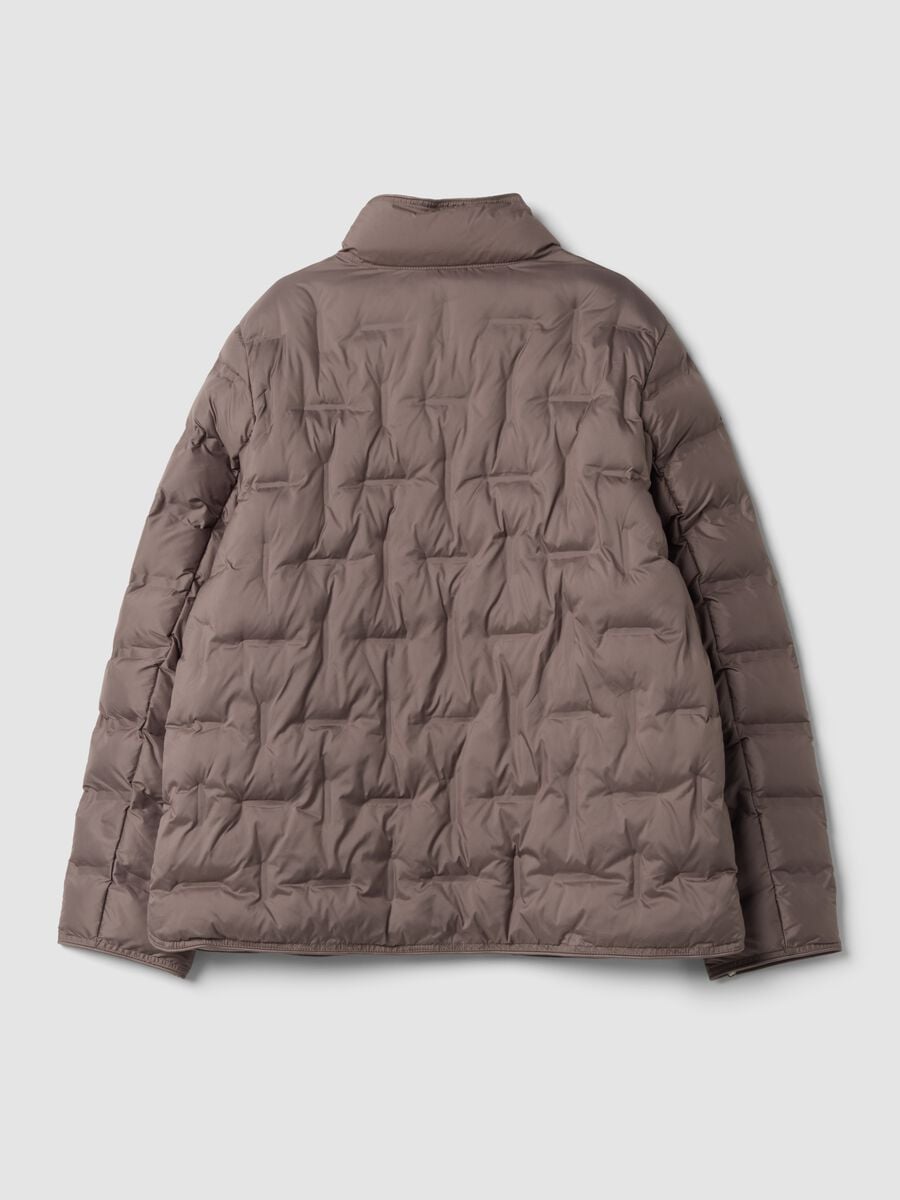 Giacca imbottita sabbia regular fit con collo alto_6
