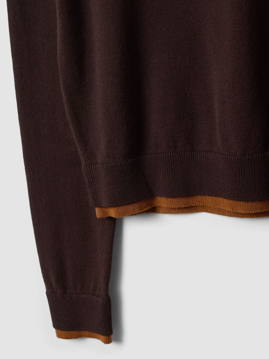 Maglia marrone in misto viscosa a maniche lunghe_6