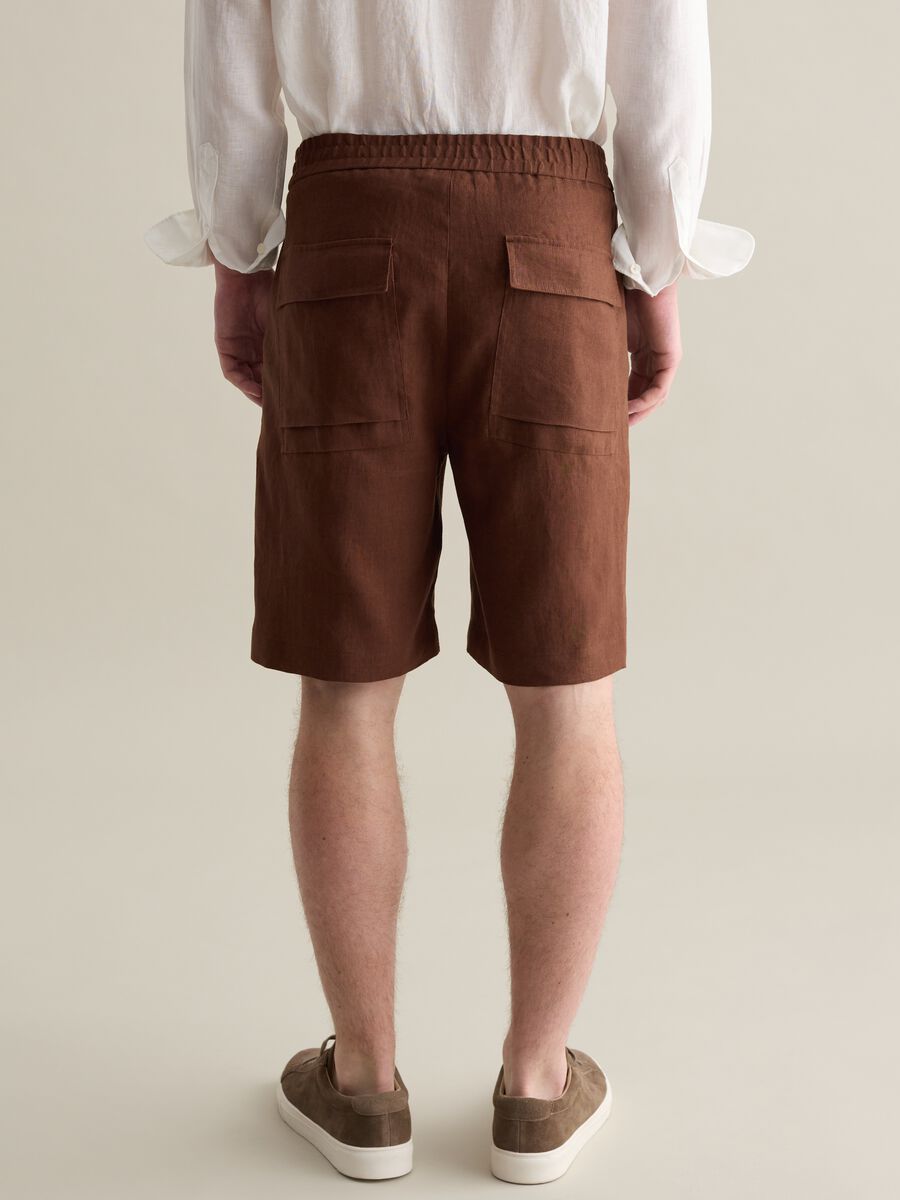 Linen Bermuda shorts with internal drawstring_3