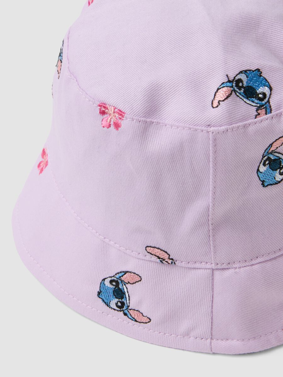 Cappello in puro cotone viola da bimba con Stitch_1