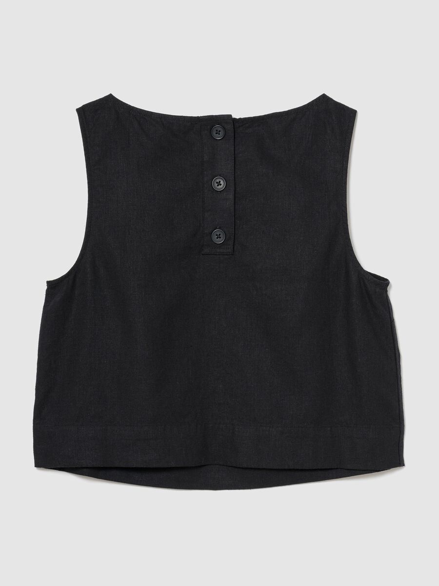Sleeveless linen-blend top_4