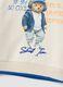 White organic cotton crew-neck sweatshirt with teddy bear print for baby boy_2