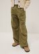 Girls' pure cotton green cargo trousers with parachute fit_2